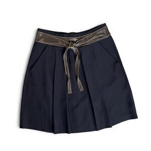 TWELFTH STREET BY CYNTHIA VINCENT Black 100% Silk Bow Mini Skirt Size 2 Designer